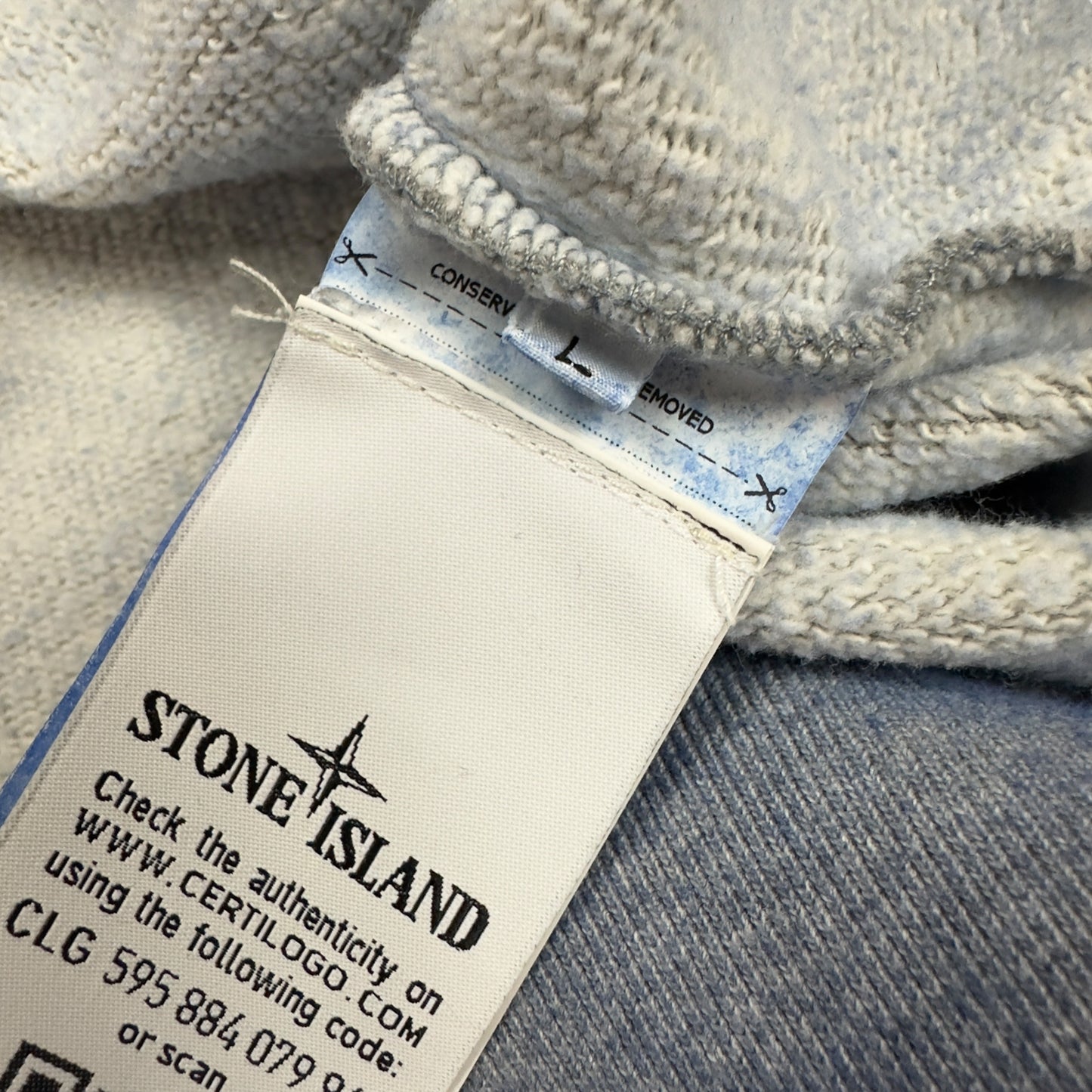 A/W 20 Stone Island Dust Colour Treatment Sweater - Grey/Blue