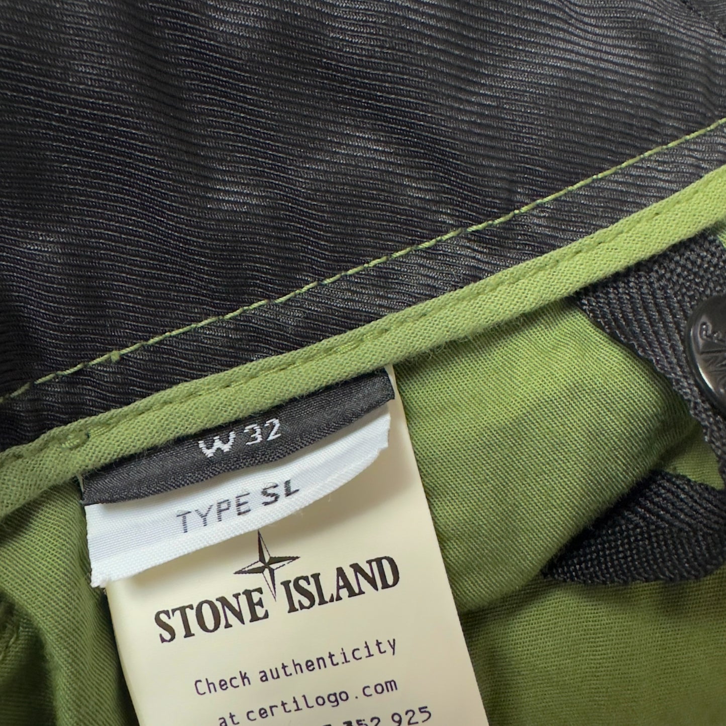 S/S 22 Stone Island Cotton Cargo Trousers Slim Fit 32/31 - Green