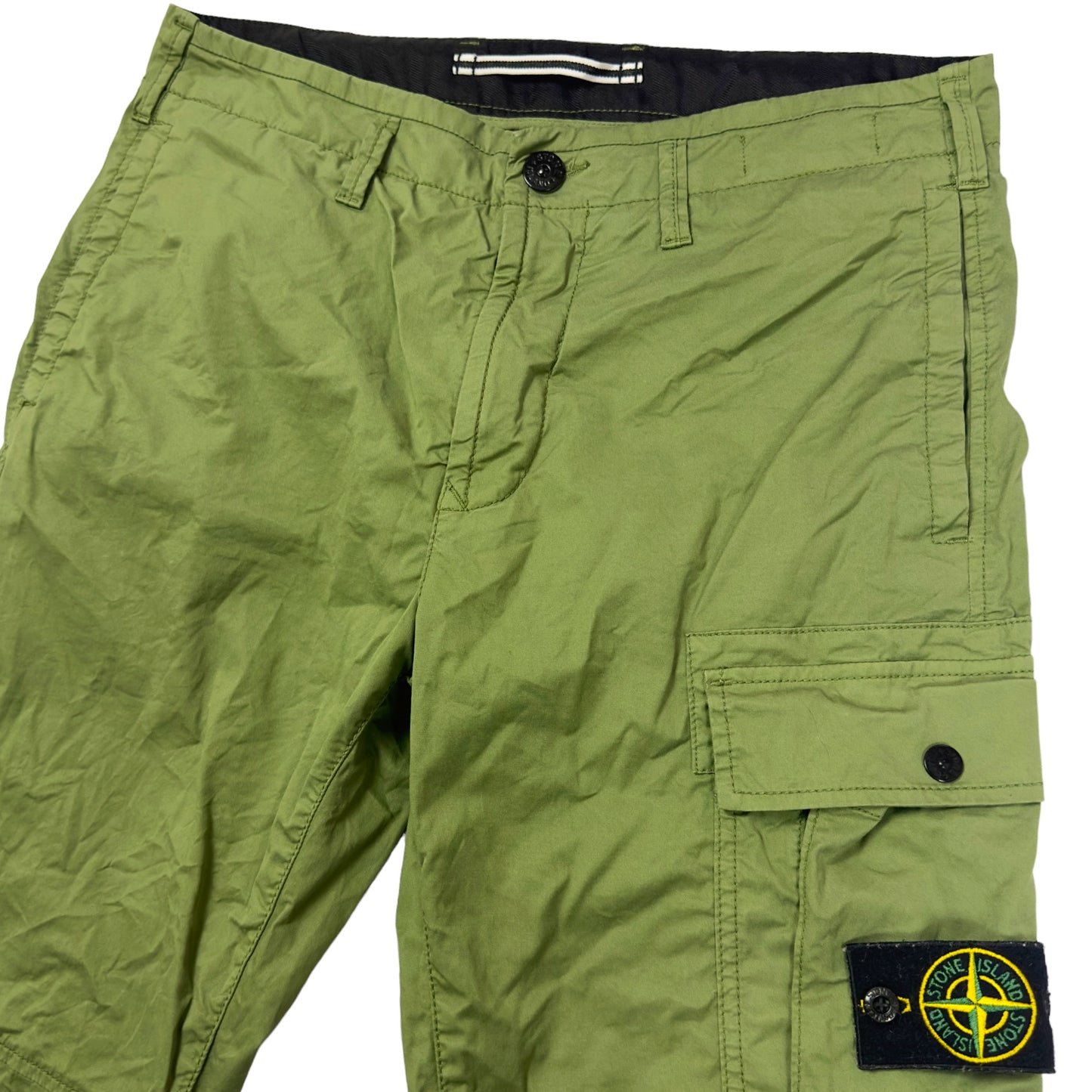 S/S 22 Stone Island Cotton Cargo Trousers Slim Fit 32/31 - Green