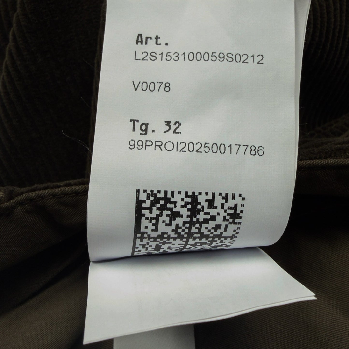 A/W 26 Stone Island Organic Cotton Corduroy 800 Trousers