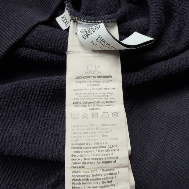 S/S 24 C.P. Company Diagonal Raised Fleece Lens Hoodie - Navy
