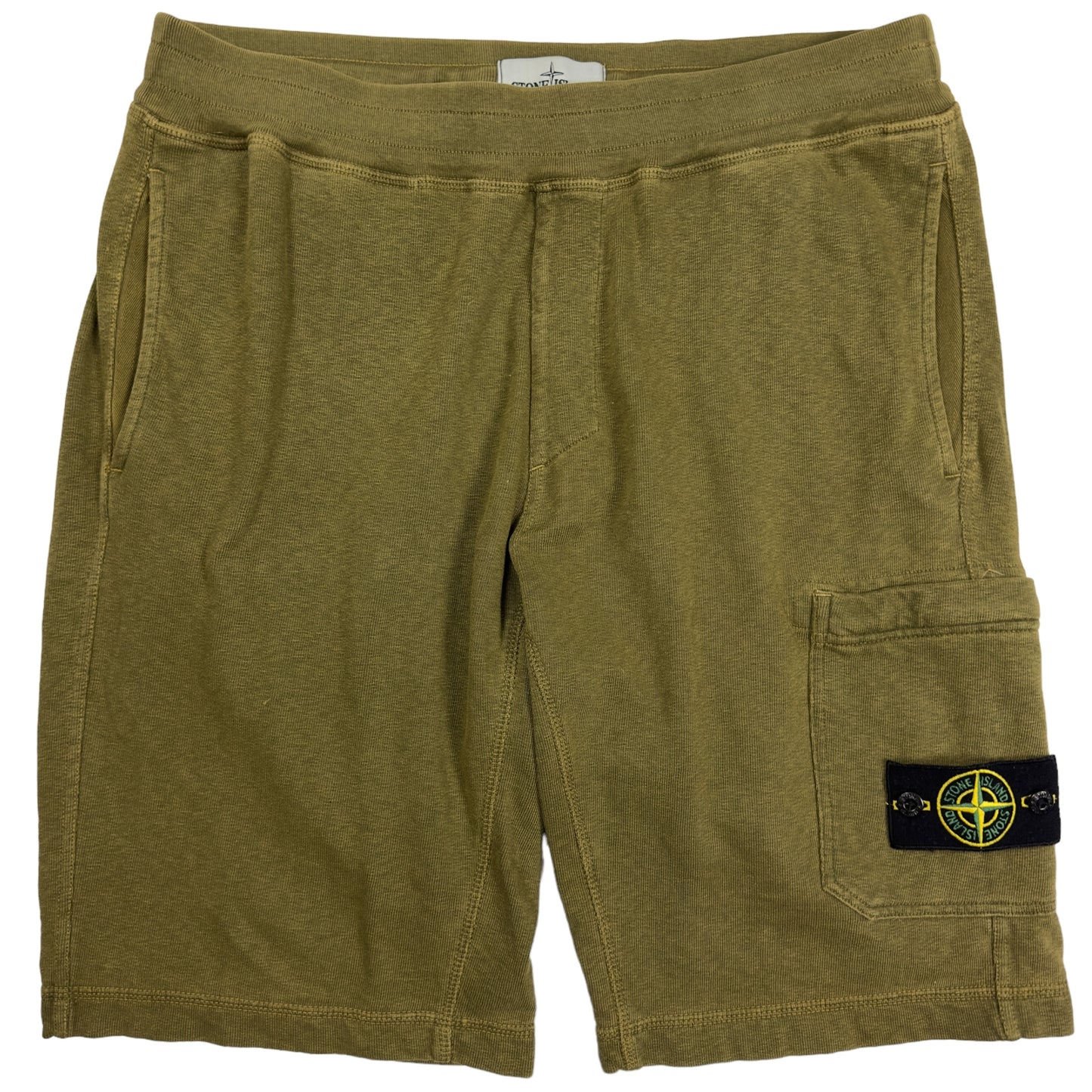 S/S 17 Stone Island Cotton Jersey Cargo Shorts - Khaki