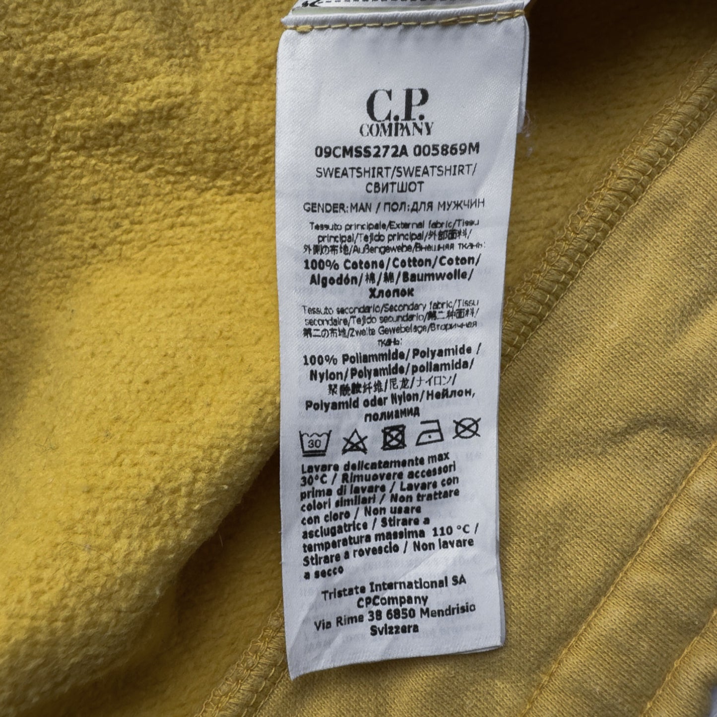 C.P. Company Crewneck Sweater Nylon Panel - Yellow