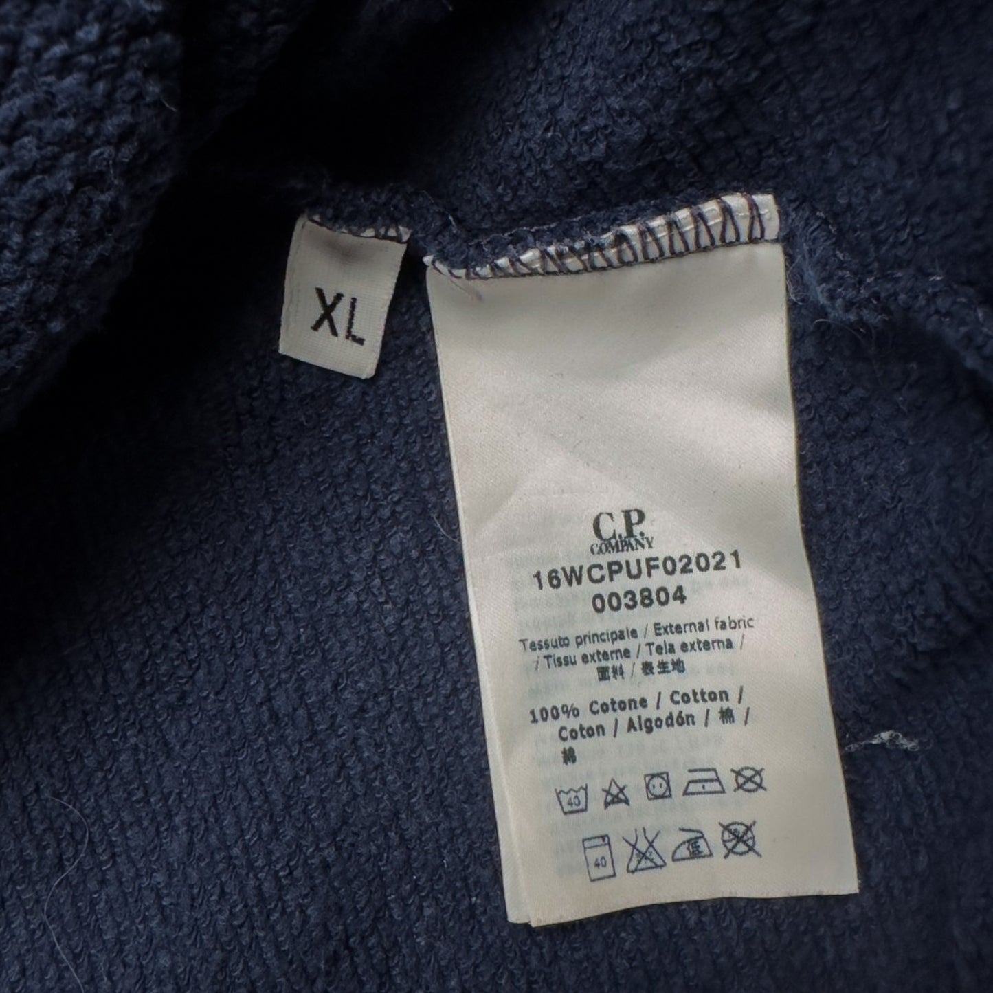 C.P. Company Diagonal Raised Fleece Goggle Full Zip - Navy