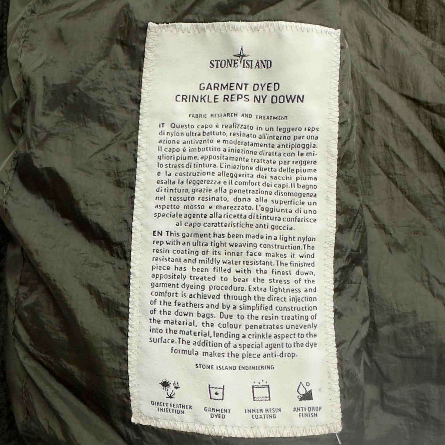A/W 13 Stone Island Crinkle Reps NY Down Gilet - Khaki