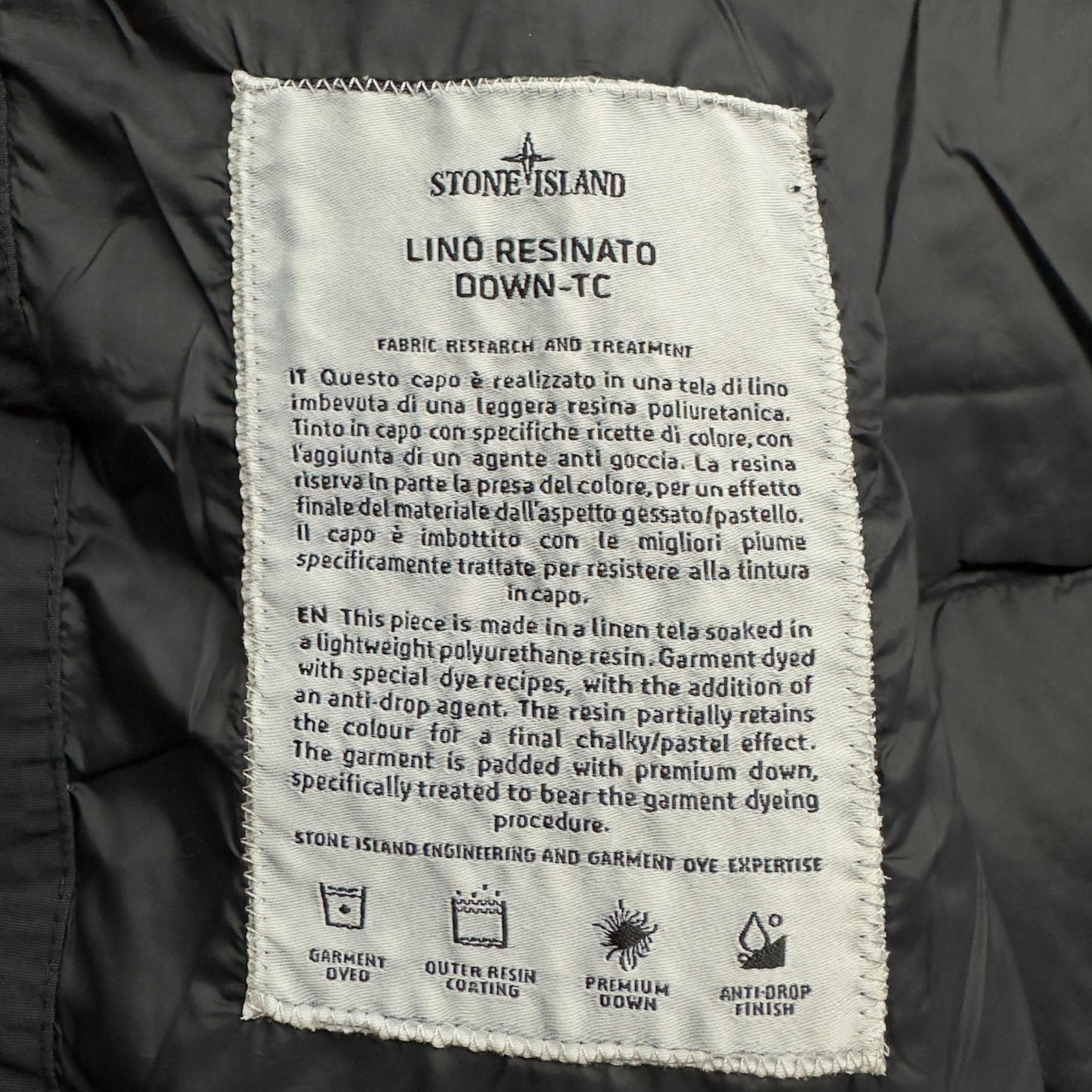 A/W 18 Stone Island Lino Resinato Down-TC Jacket