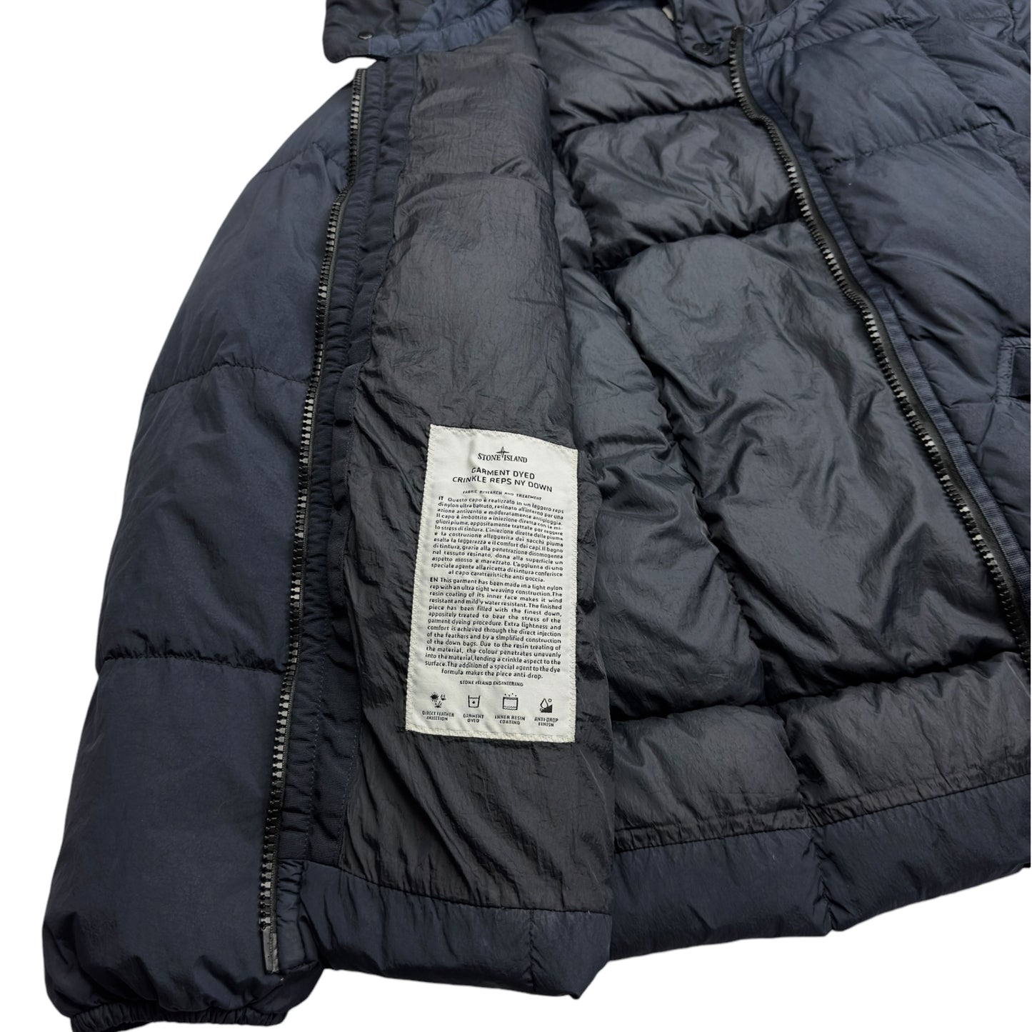 A/W 19 Stone Island Crinkle Reps NY Down Jacket - Navy