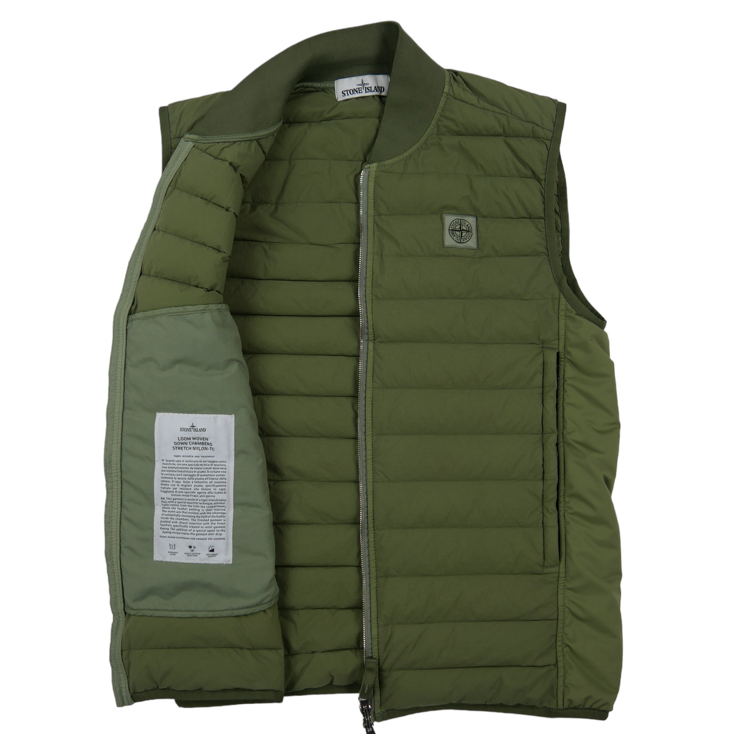 S/S 21 Stone Island Loom Woven Down Chambers Stretch Nylon-TC Gilet Vest