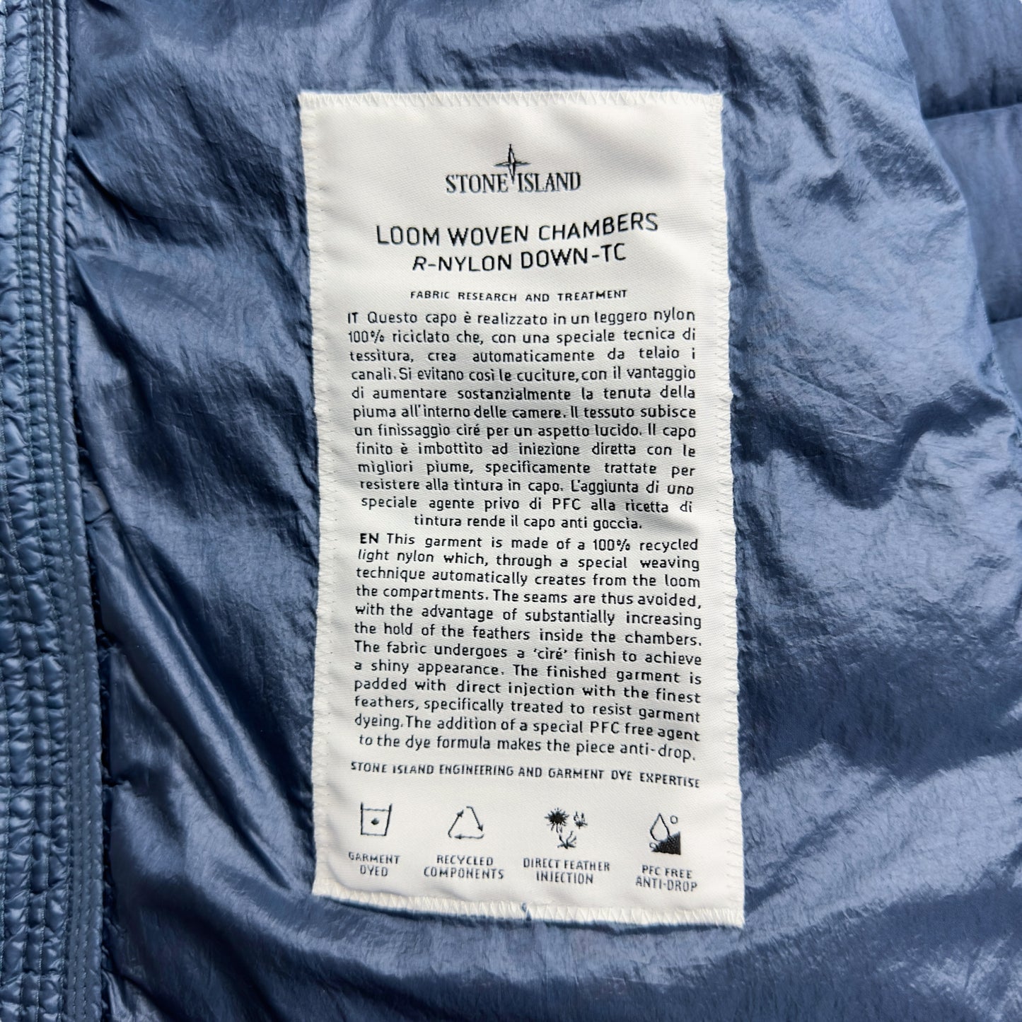 S/S 24 Stone Island Loom Woven Down Chambers R-Nylon Down TC