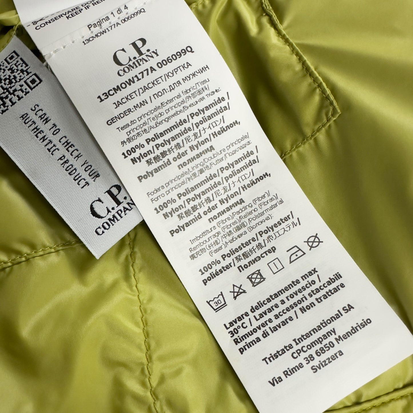C.P. Company Primaloft Outline Jacket - Yellow