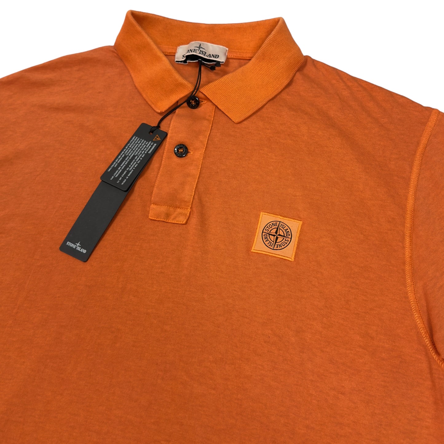 Stone Island Patch Polo Shirt - Orange