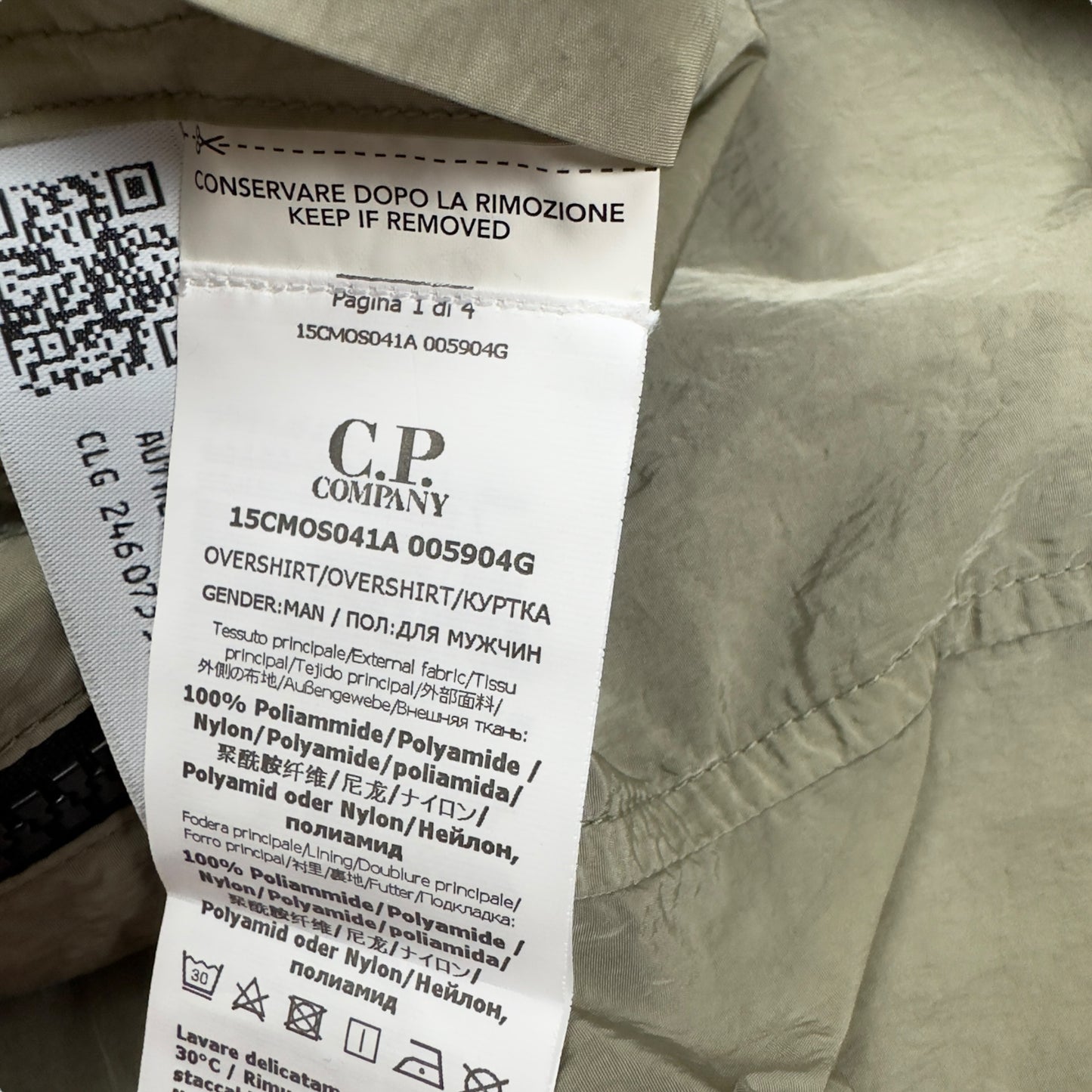 C.P. Company Chrome - R Nylon Overshirt - Silver Sage