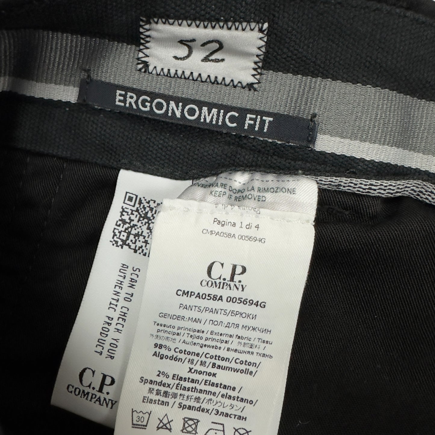 C.P. Company Cargo Trousers 36/32 - Black
