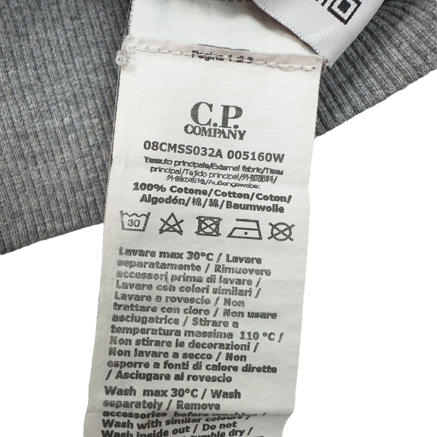 C.P. Company Diagonal Fleece Lens Hoodie - Grey