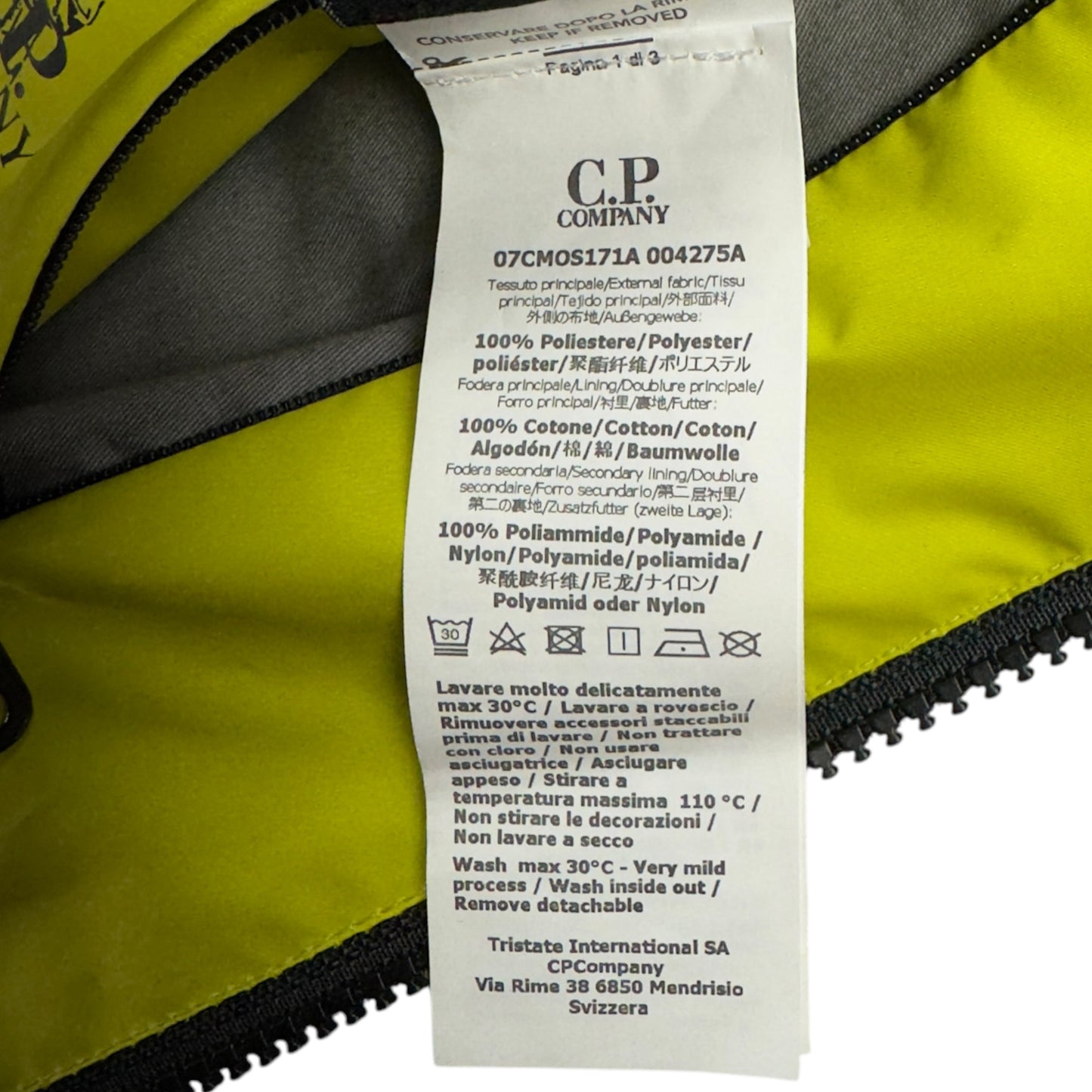 C.P. Company Micro M Goggle Jacket - Yellow