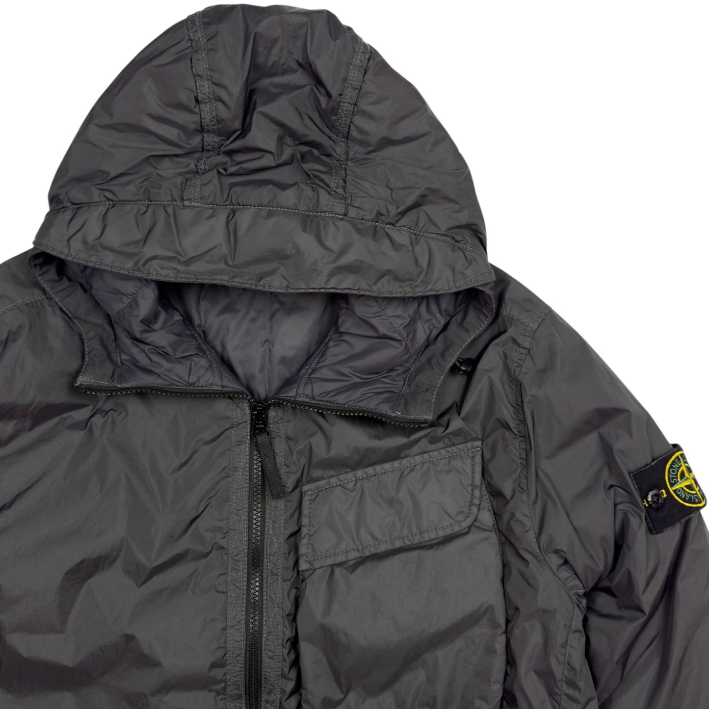 A/W 22 Stone Island Crinkle Reps R-NY with Primaloft Jacket - Dark Grey