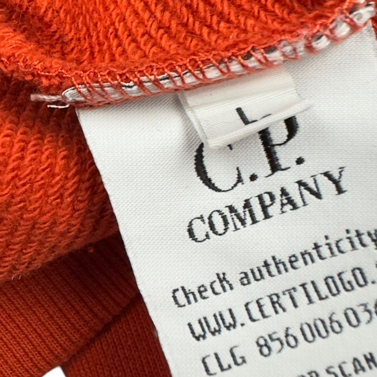 C.P. Company Diagonal Raised Fleece Crewneck Sweater - Orange
