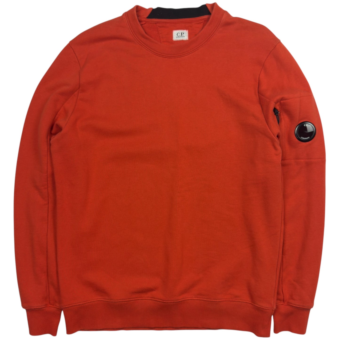 C.P. Company Diagonal Raised Fleece Crewneck Sweater - Orange