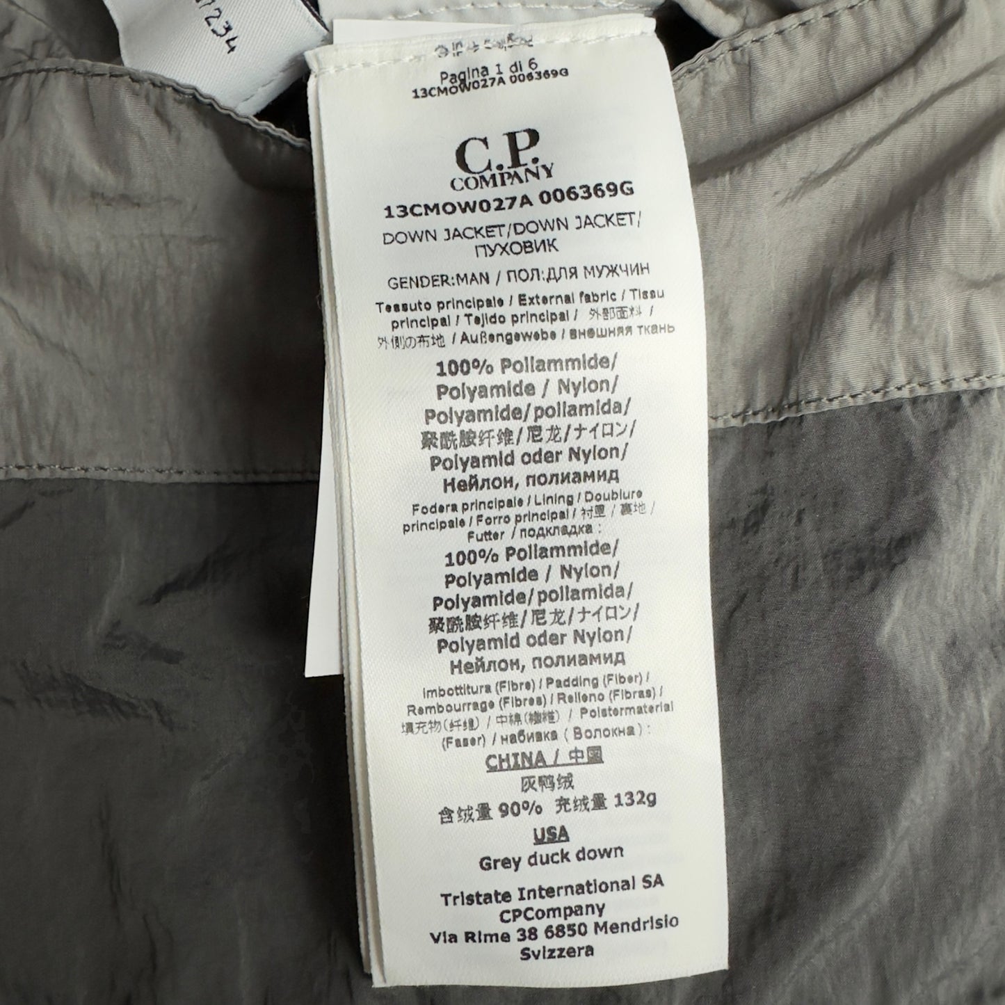 C.P. Company Eco Chrome R Down Goggle Puffer Jacket