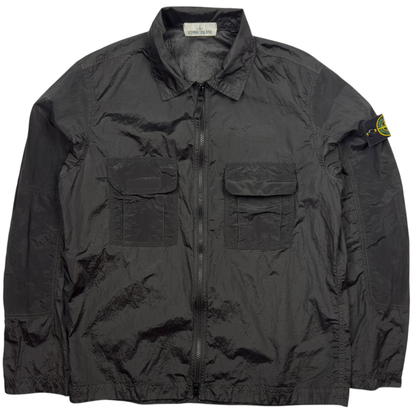 S/S 19 Stone Island Nylon Metal Ripstop Overshirt - Black