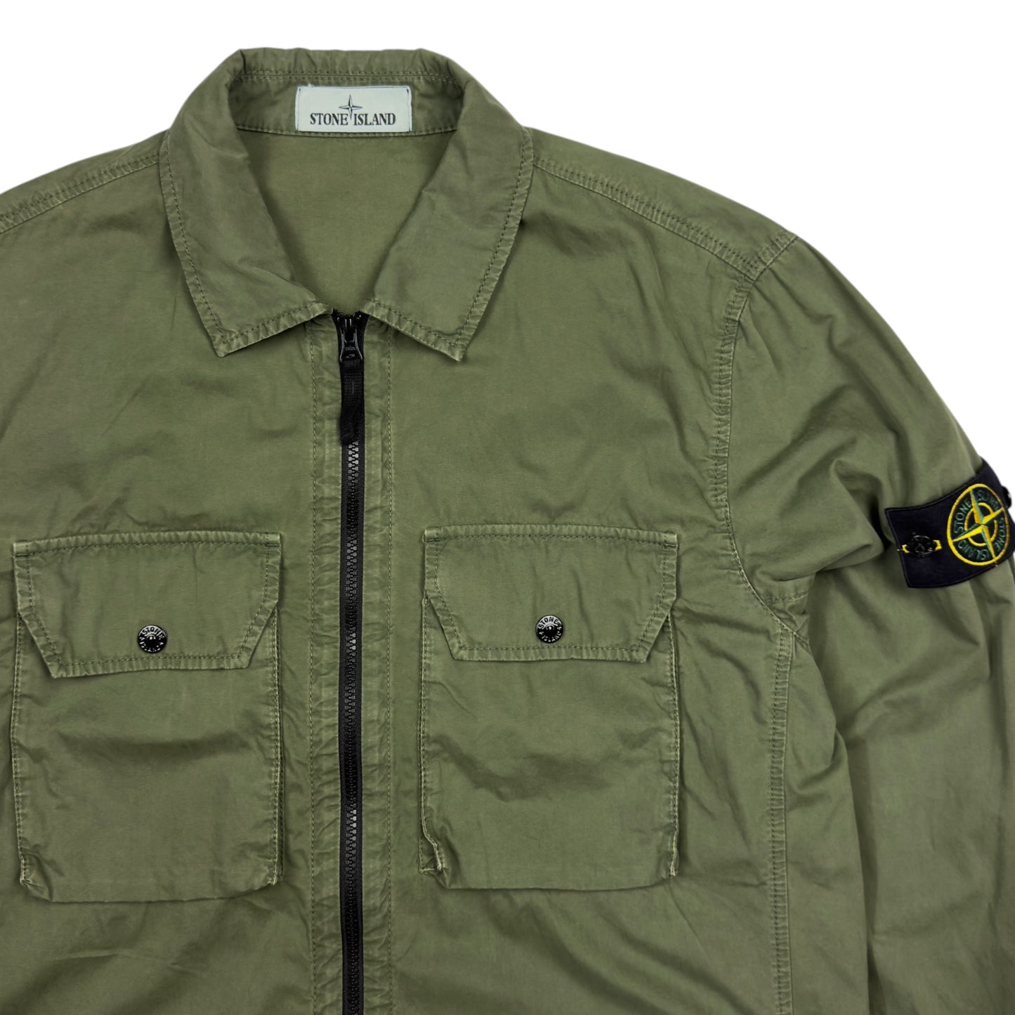 A/W 21 Stone Island Brushed Cotton Overshirt - Khaki
