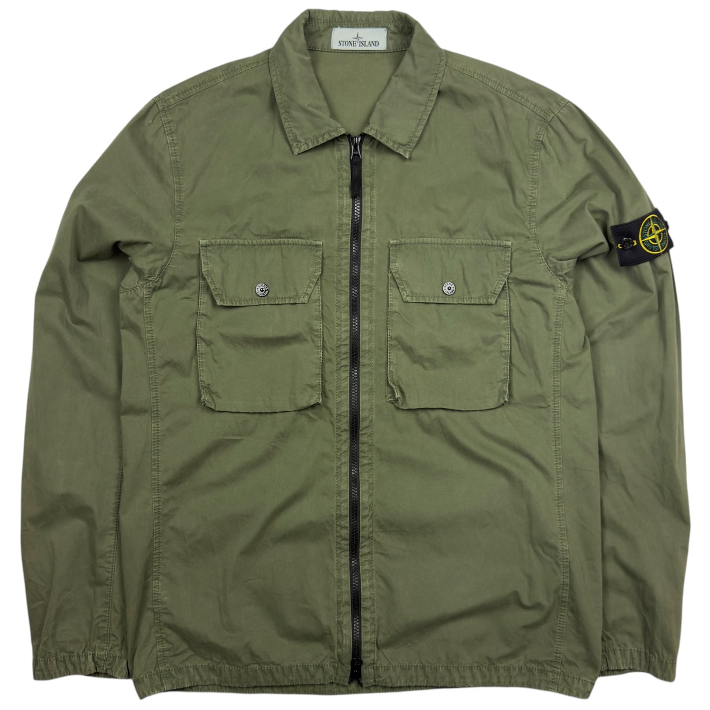 A/W 21 Stone Island Brushed Cotton Overshirt - Khaki