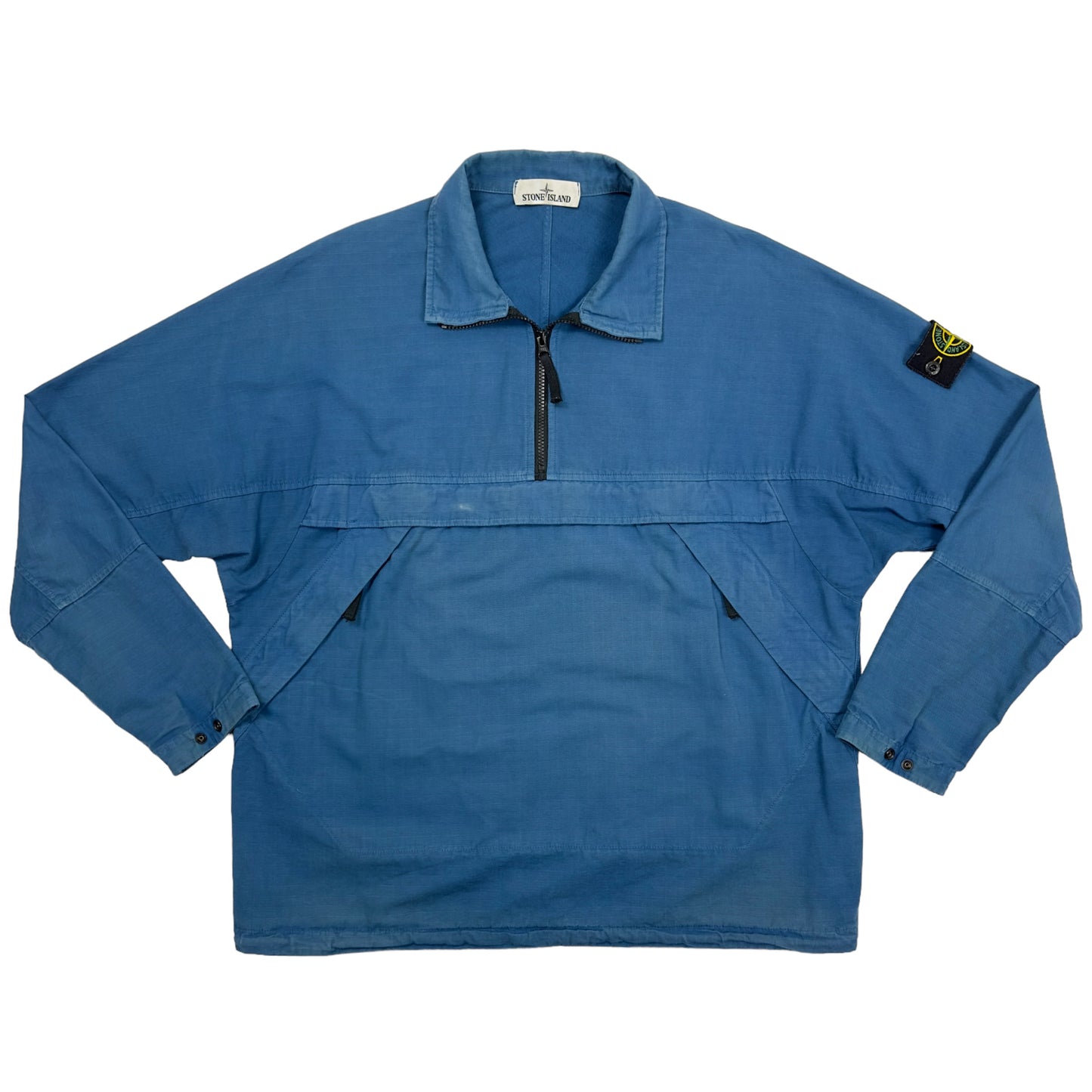 A/W 20 Stone Island Quarterzip Popover Ripstop Smock - Blue