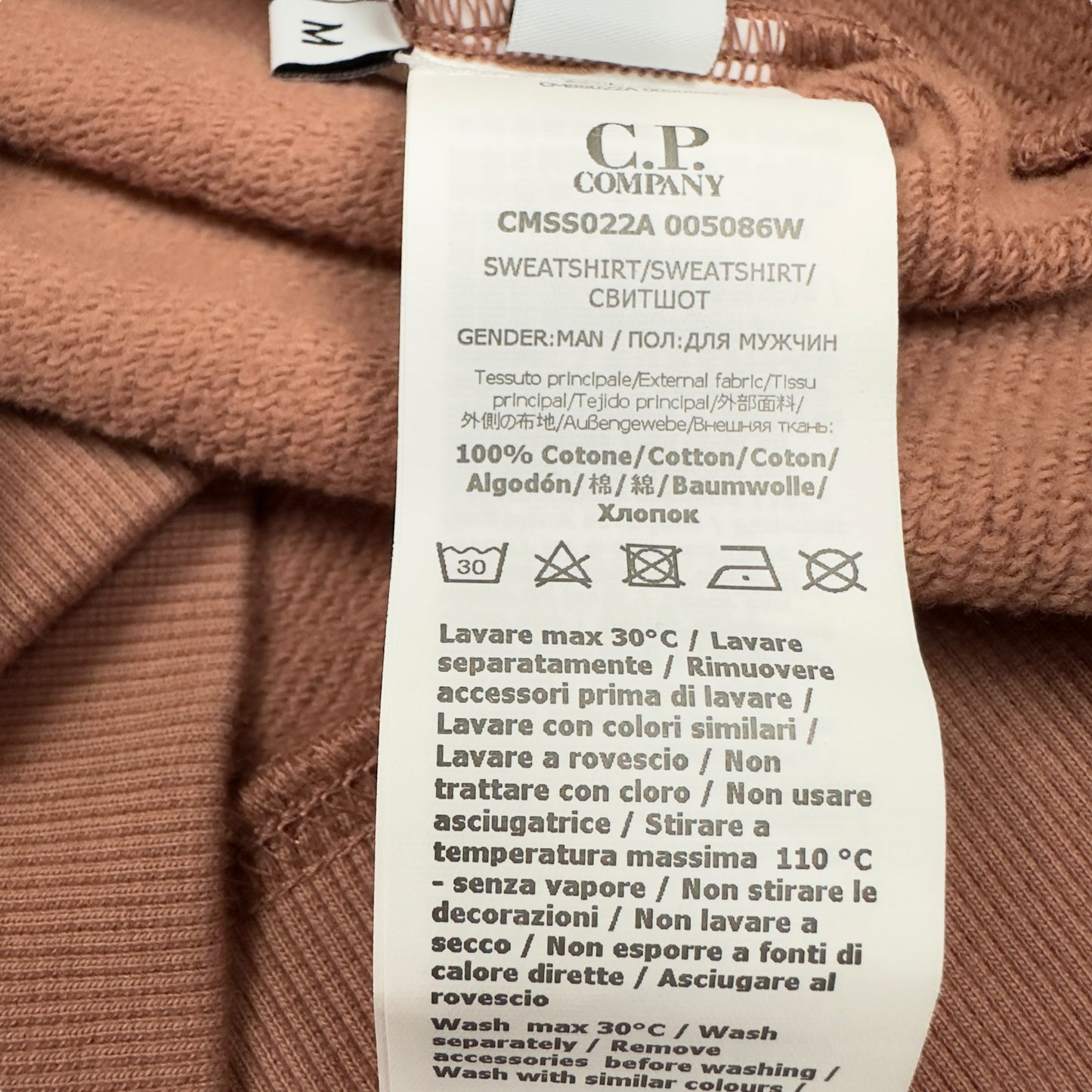 C.P. Company Diagonal Raised Fleece Crewneck Sweater - Dusty Pink