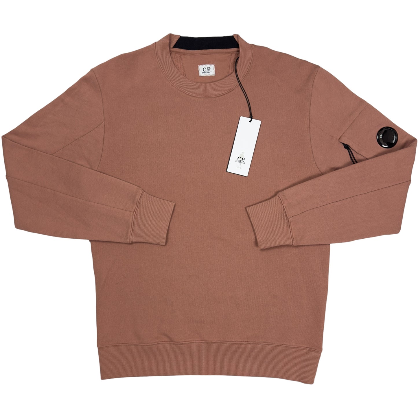 C.P. Company Diagonal Raised Fleece Crewneck Sweater - Dusty Pink