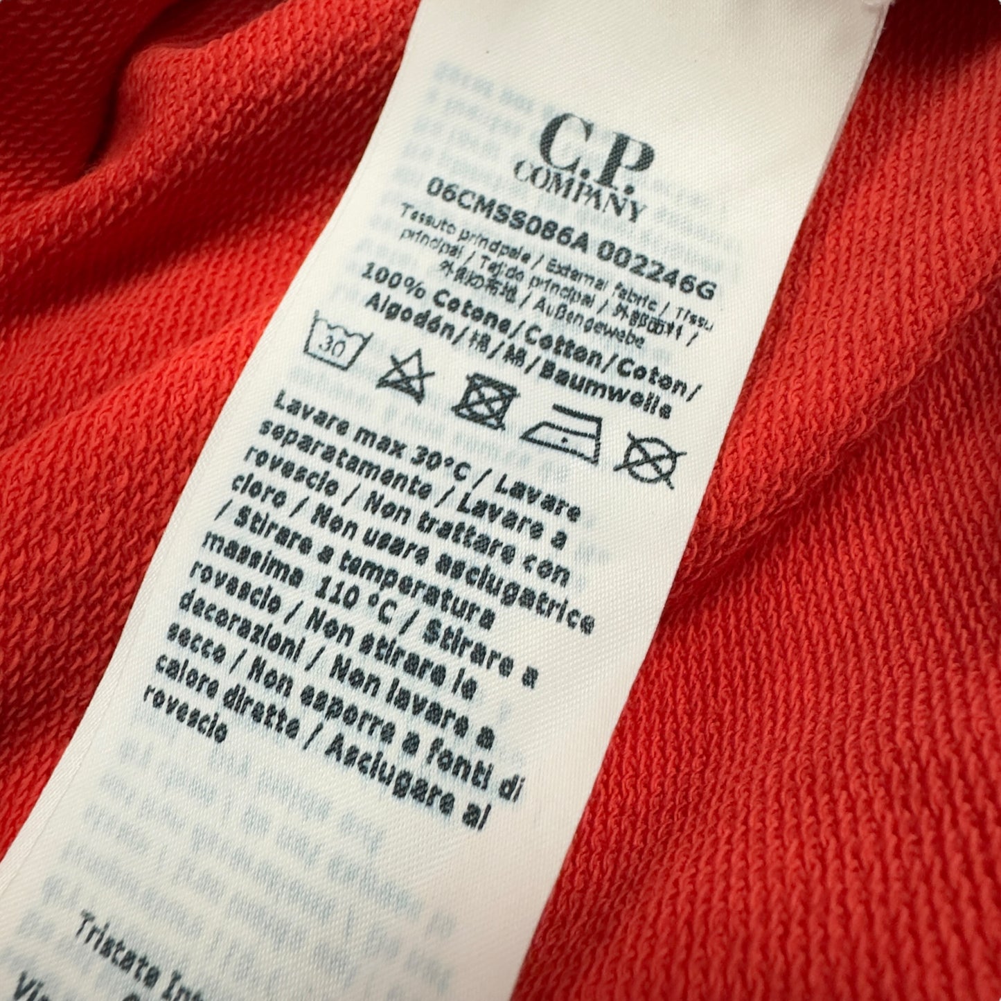 C.P. Company Big Stitch Logo Lightweight Sweat - Orange