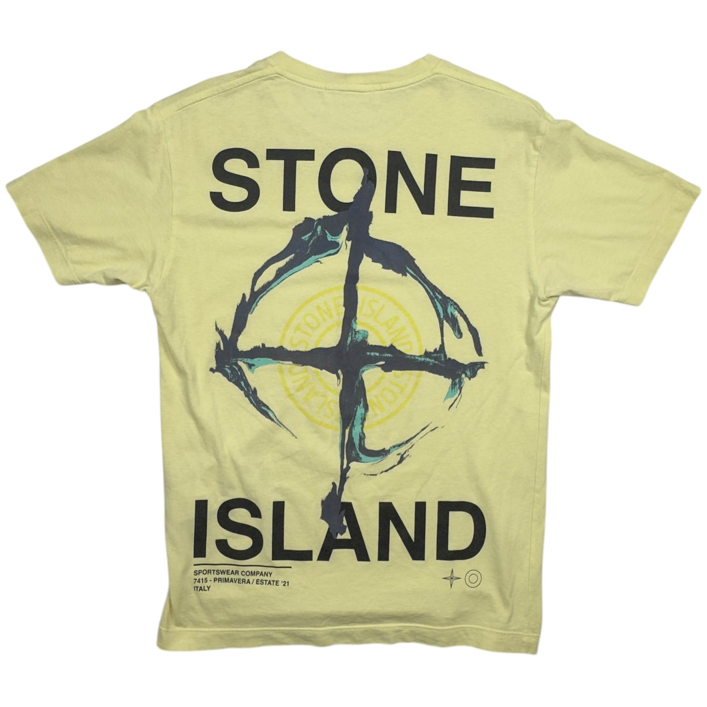 S/S 21 Stone Island Marble Three Print T-Shirt - Light Yellow