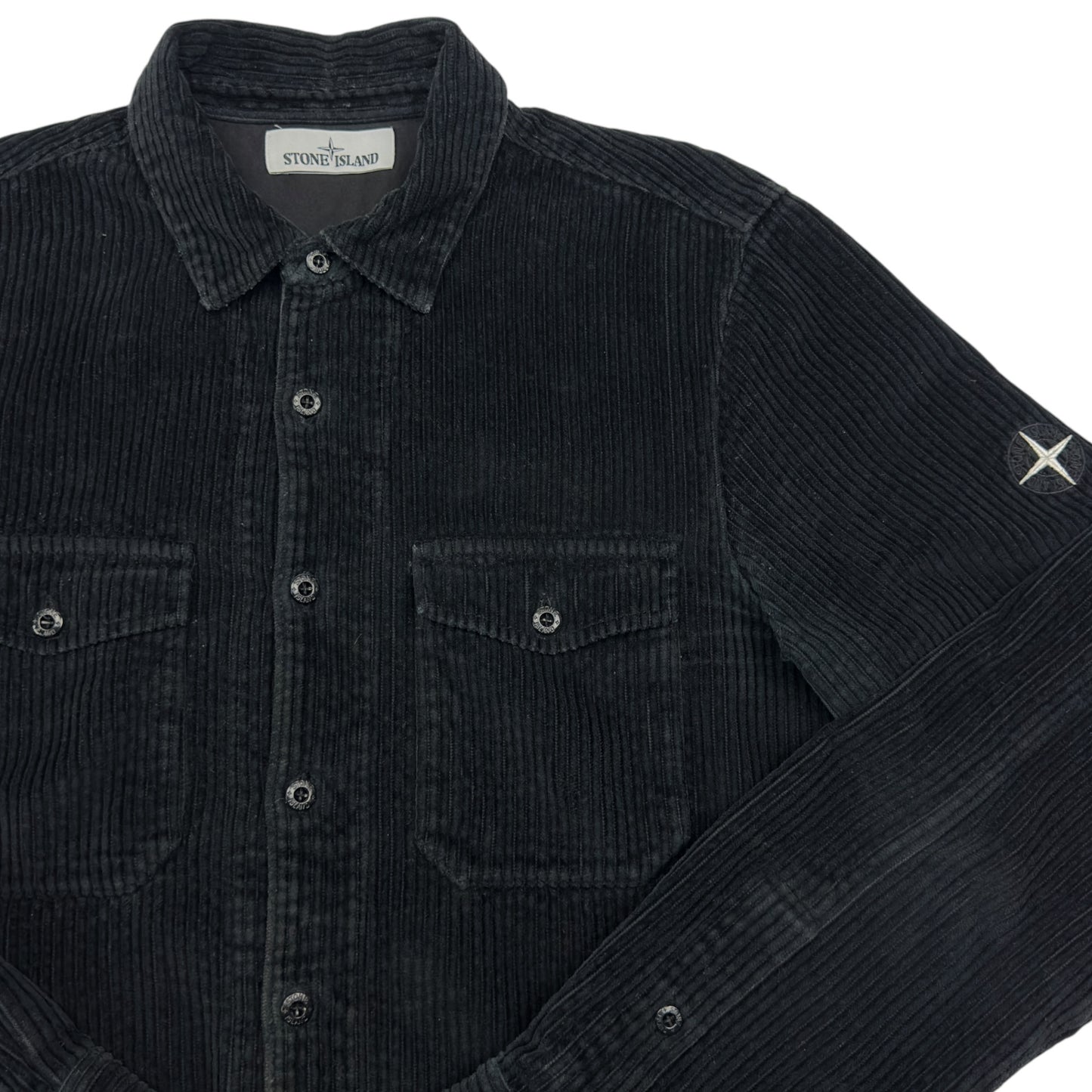 A/W 20 Stone Island Corduroy 2 Pocket Overshirt - Black