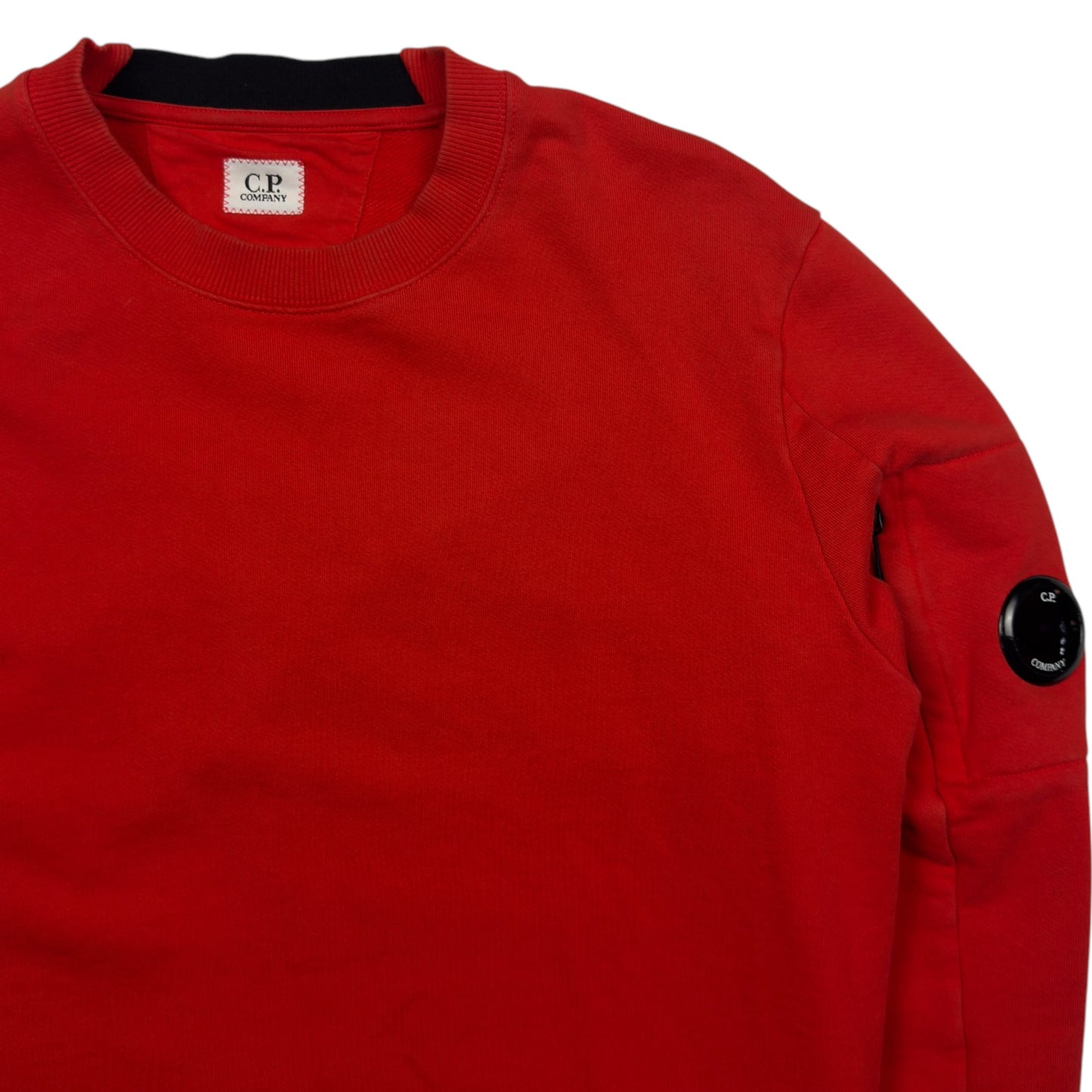 C.P. Company Diagonal Raised Fleece Crewneck Sweater - Red
