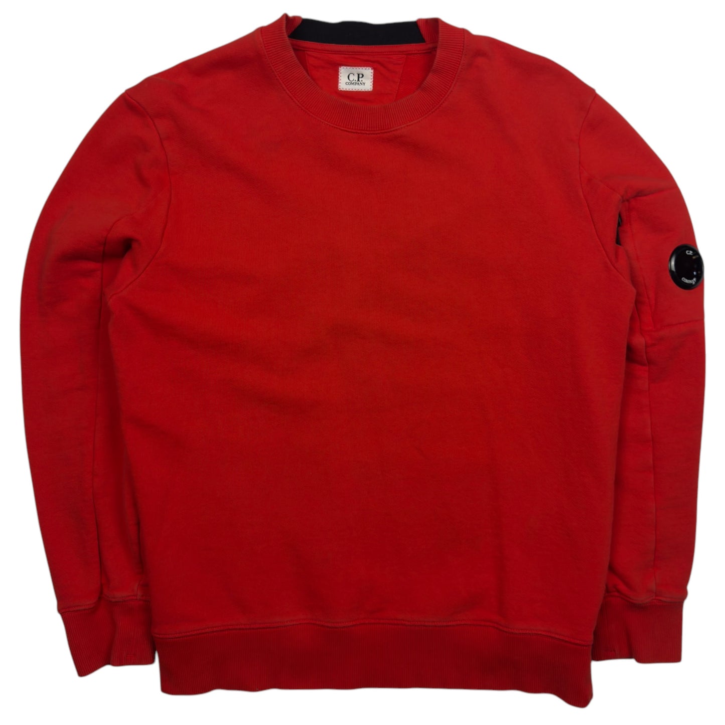 C.P. Company Diagonal Raised Fleece Crewneck Sweater - Red