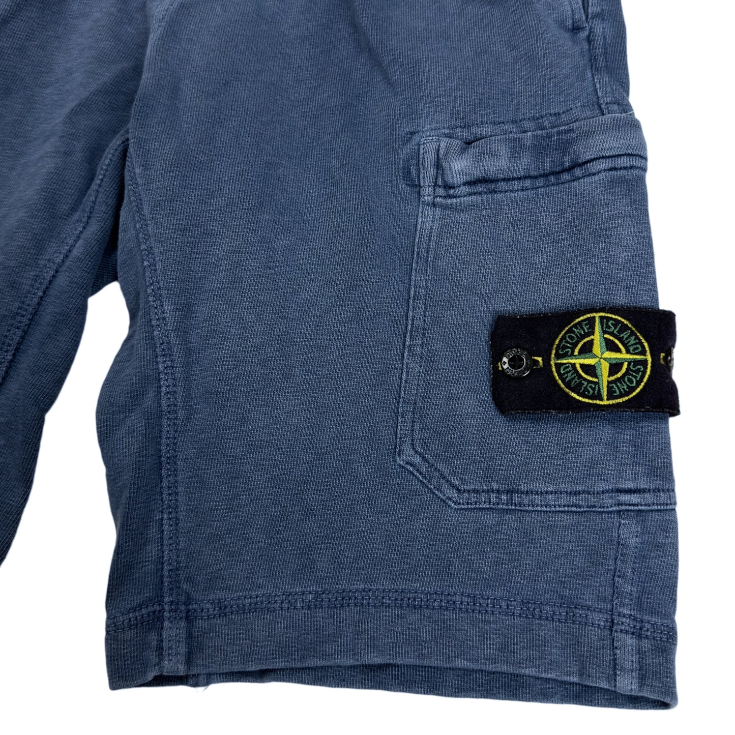 S/S 17 Stone Island Cotton Jersey Cargo Shorts - Blue