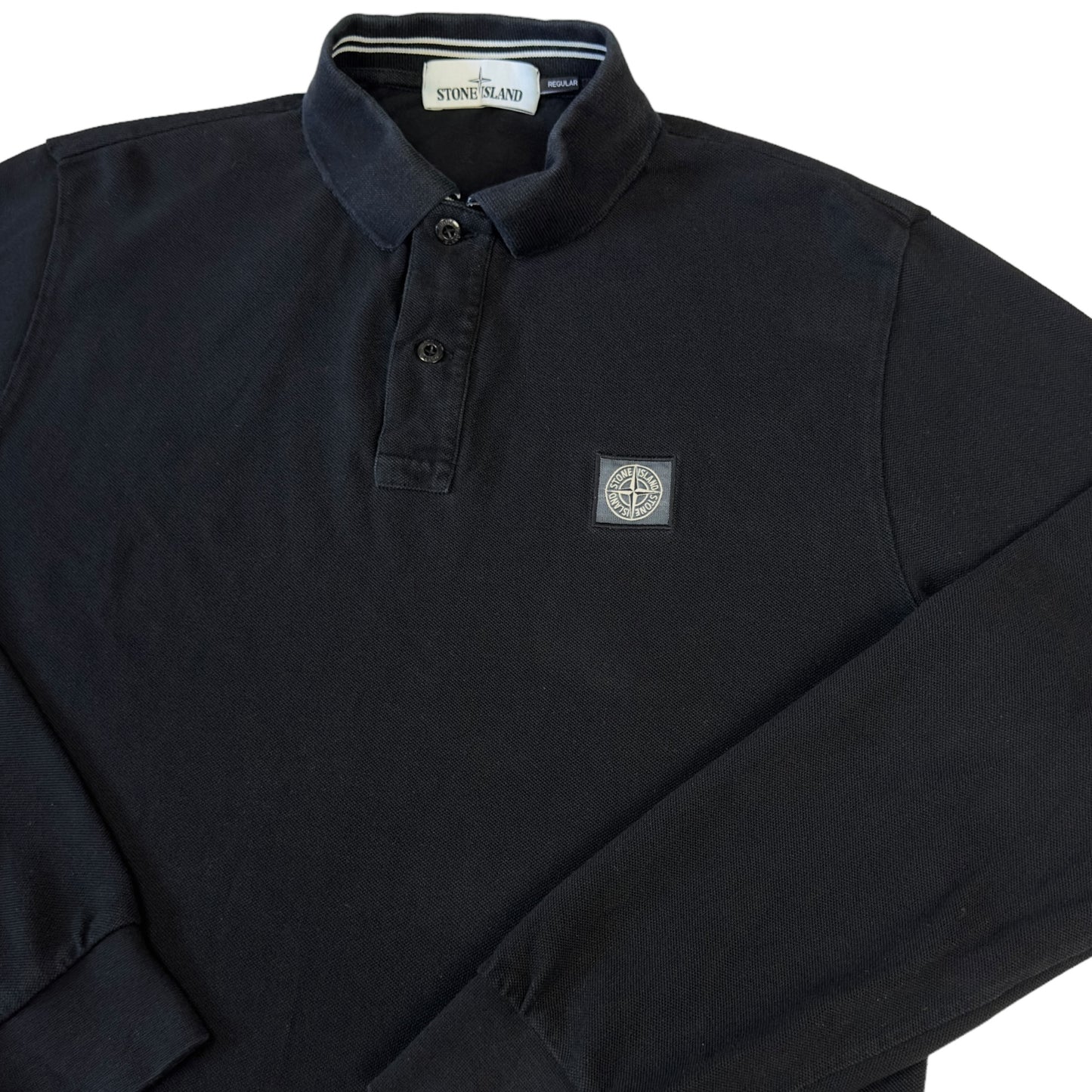 S/S 17 Stone Island Long Sleeve Polo - Black