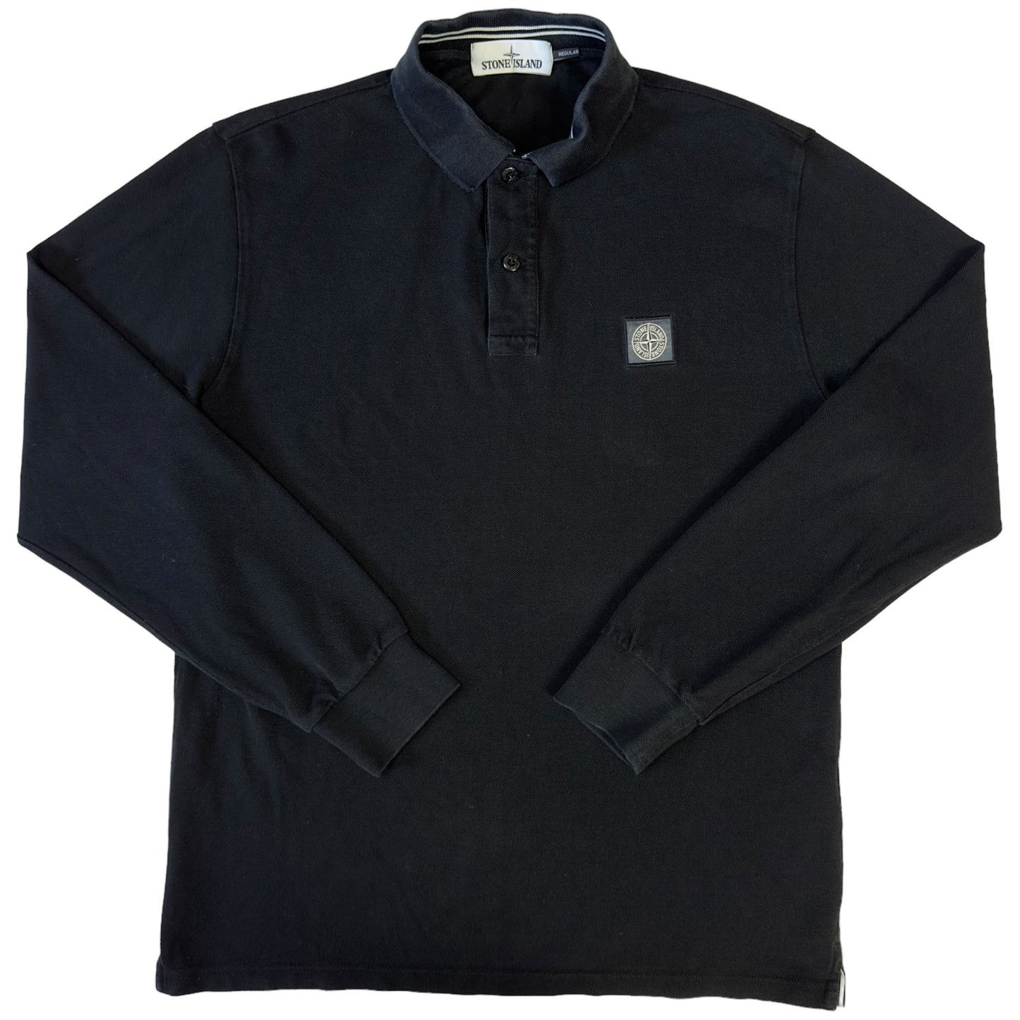 S/S 17 Stone Island Long Sleeve Polo - Black