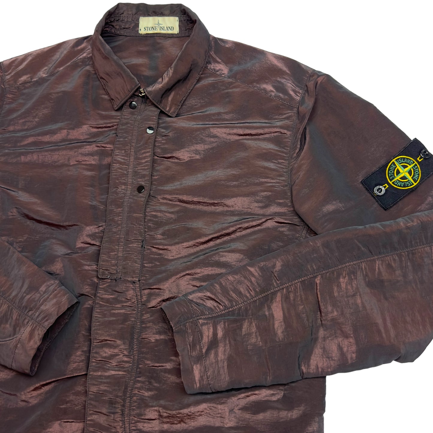 S/S 16 Stone Island Weft Nylon Metal Overshirt - Dark Red