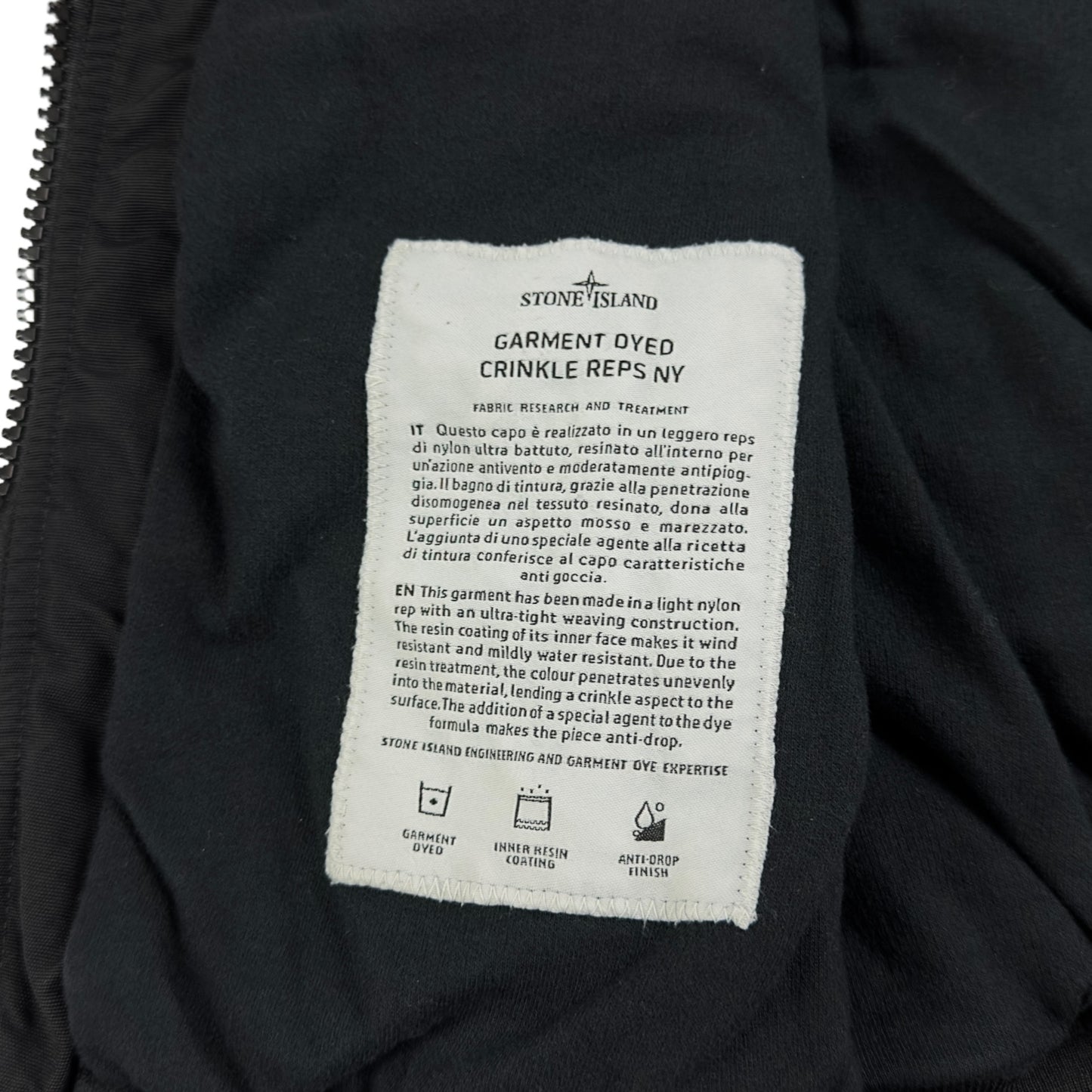 A/W 16 Stone Island Crinkle Reps NY Bomber - Black