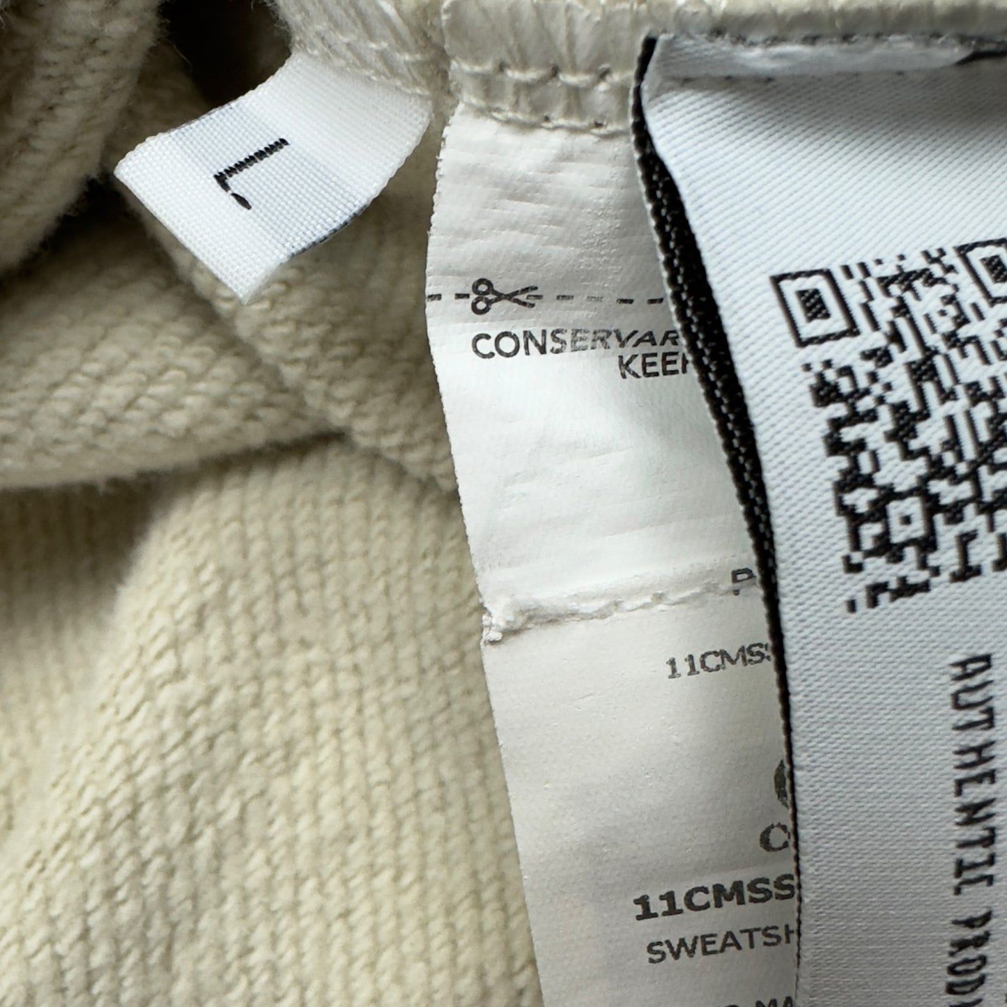 C.P. Company Diagonal Fleece Lens Hoodie - Cream
