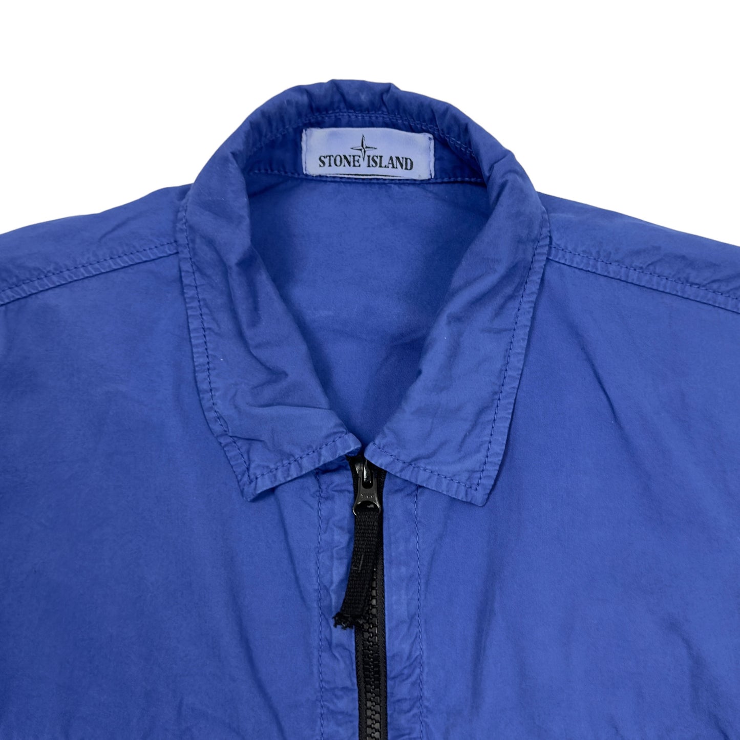 A/W 21 Stone Island Brushed Cotton Overshirt - Blue