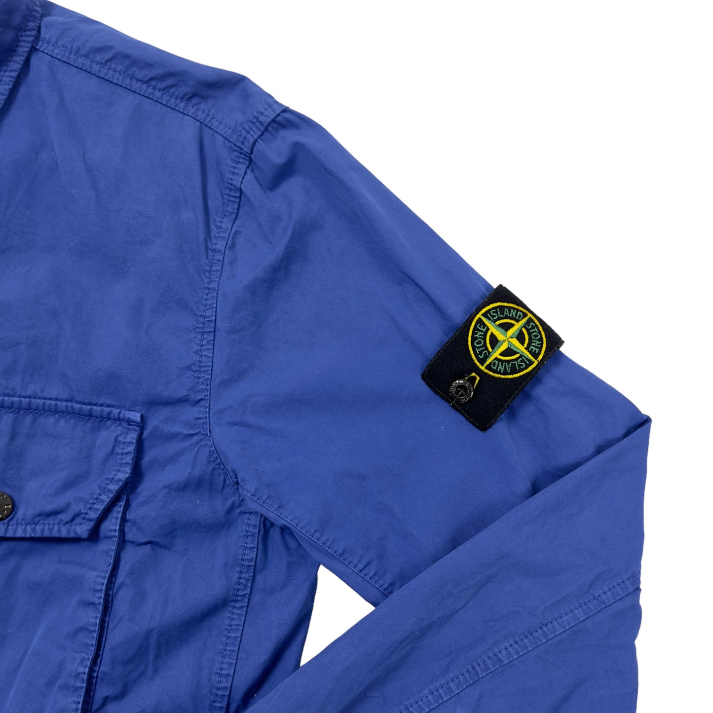 A/W 21 Stone Island Brushed Cotton Overshirt - Blue