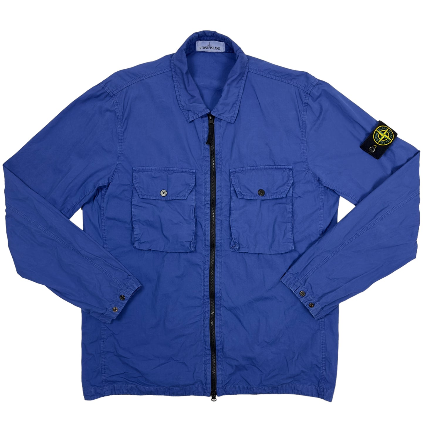 A/W 21 Stone Island Brushed Cotton Overshirt - Blue