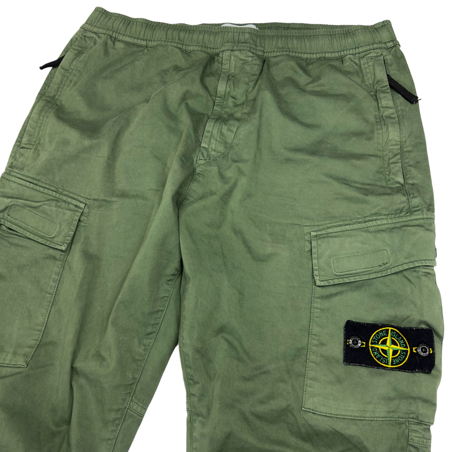 Stone Island Stretch Cotton Cuffed Cargo Trousers - Khaki