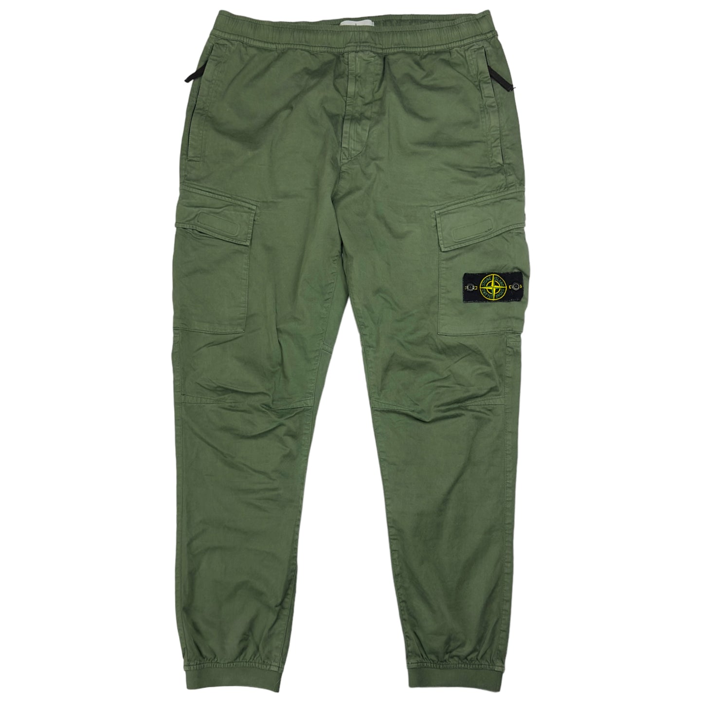 Stone Island Stretch Cotton Cuffed Cargo Trousers - Khaki