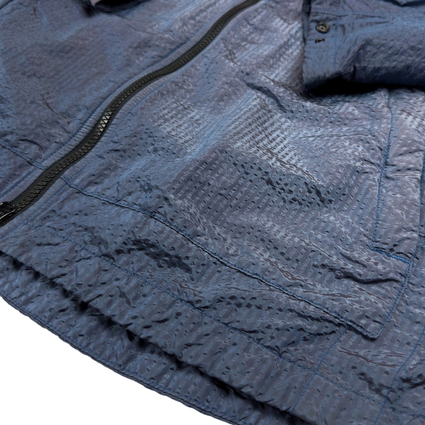 A/W 20 Stone Island Seersucker Nylon Overshirt - Blue XL