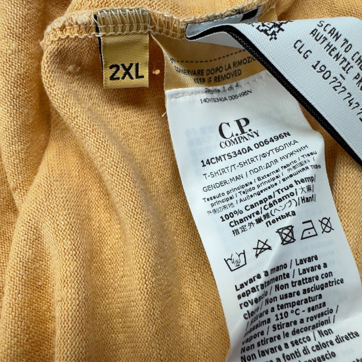 C.P. Company SEED 1 Hemp T-Shirt - XXL