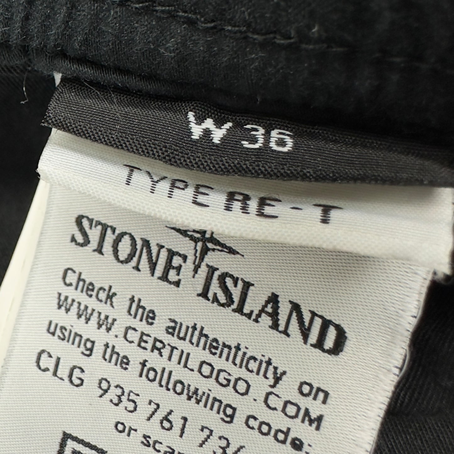 A/W 20 Stone Island Cargo Trousers 36 RE-T - Black