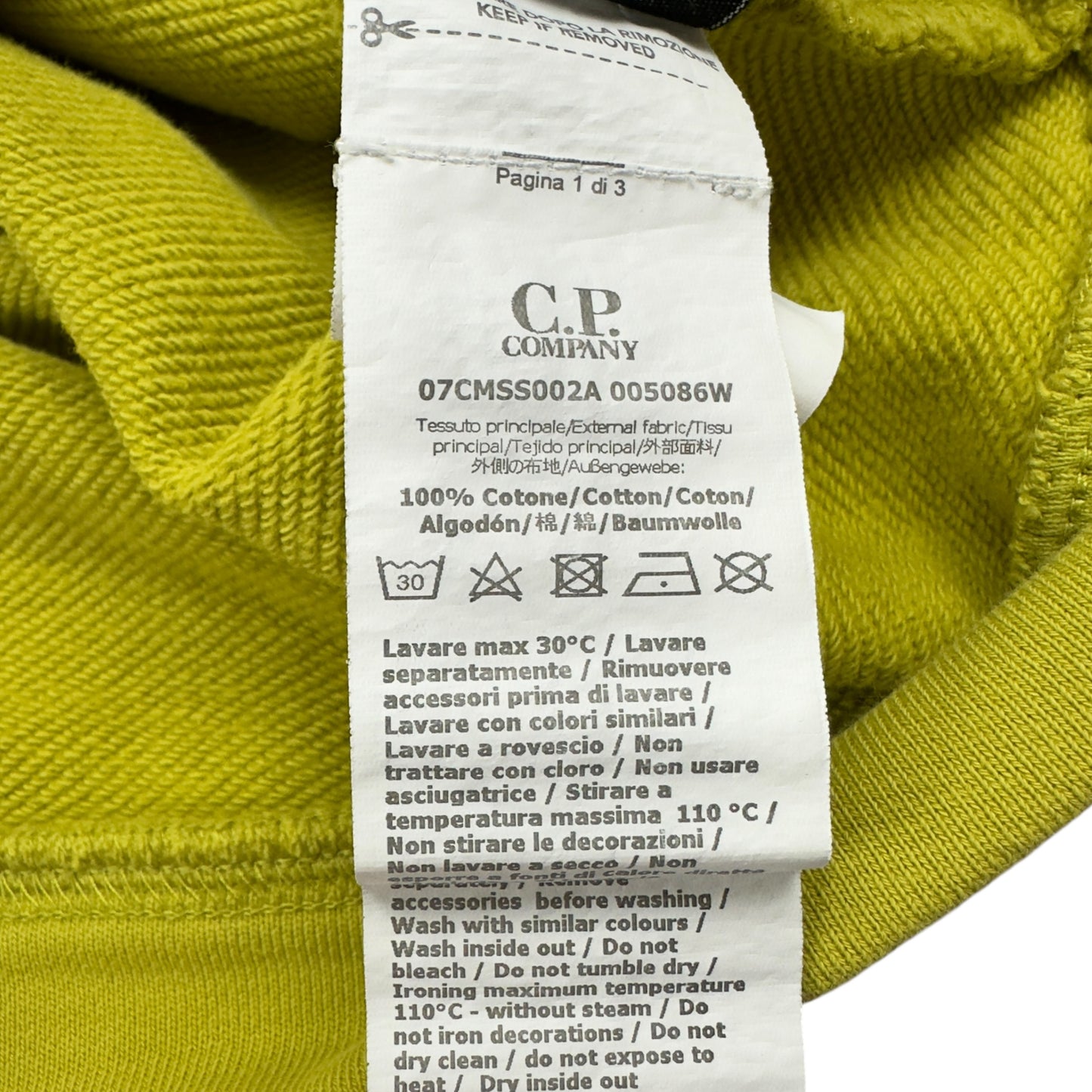 C.P. Company Laminated Logo Crewneck Sweater - Yellow