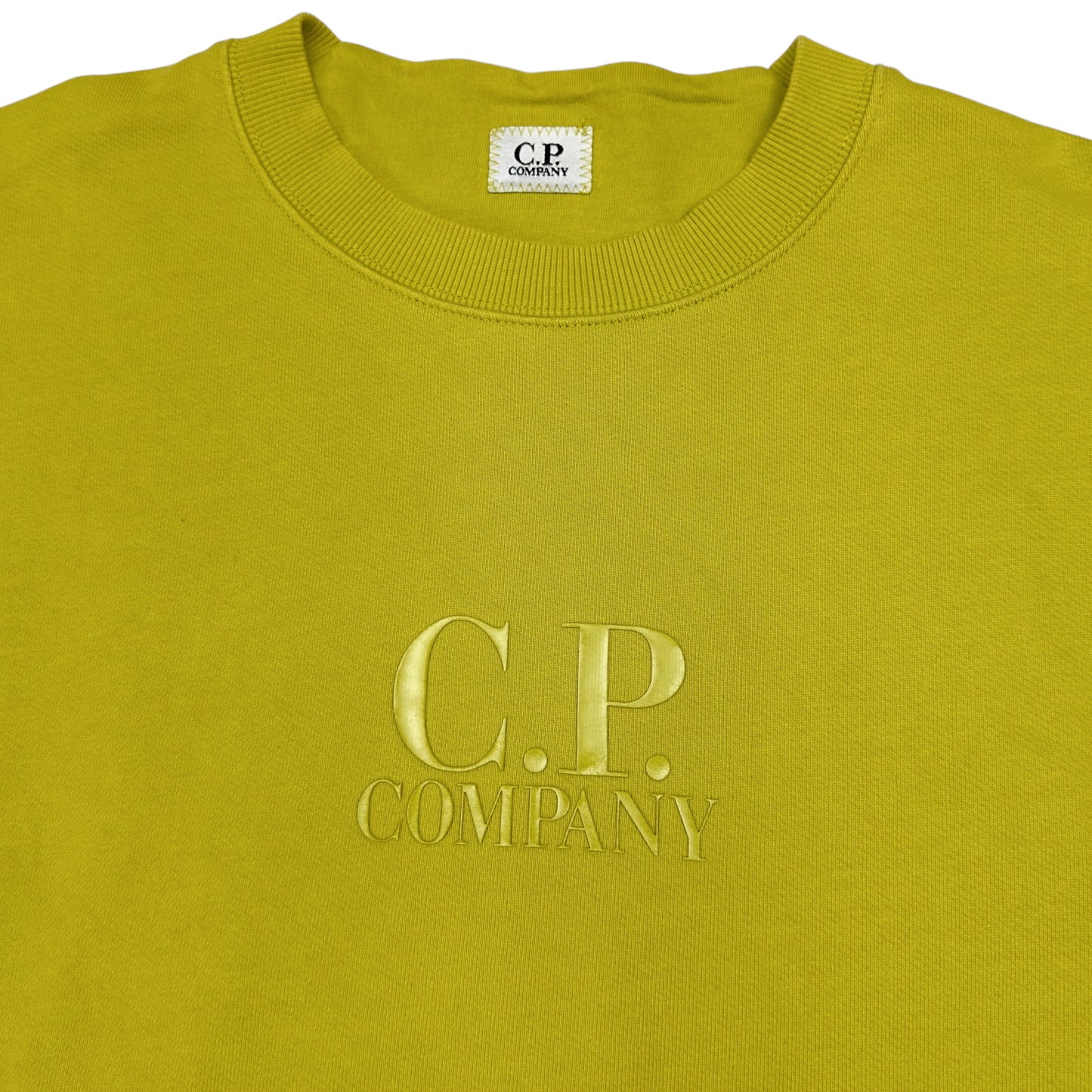 C.P. Company Laminated Logo Crewneck Sweater - Yellow
